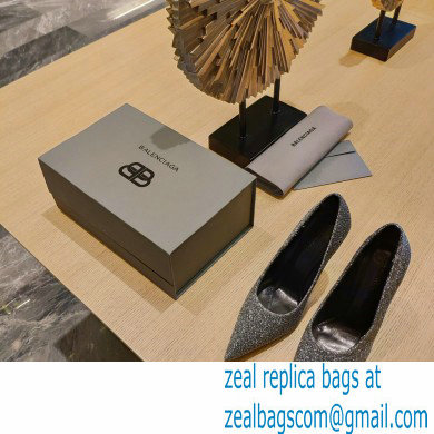 Balenciaga Heel 10cm Pointed toe Pumps Glitter Silver 2022