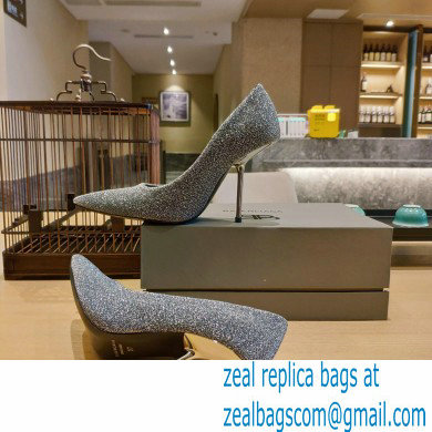 Balenciaga Heel 10cm Pointed toe Pumps Glitter Silver 2022