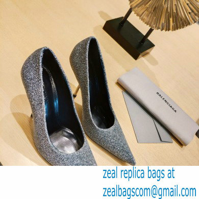 Balenciaga Heel 10cm Pointed toe Pumps Glitter Silver 2022