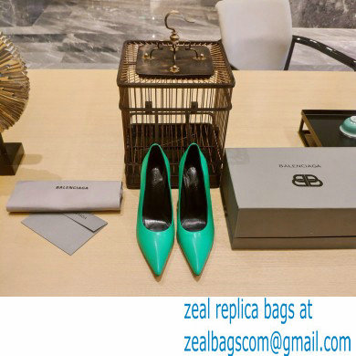 Balenciaga Heel 10cm Pointed toe Pumps Green 2022 - Click Image to Close