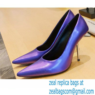Balenciaga Heel 10cm Pointed toe Pumps Purple 2022 - Click Image to Close