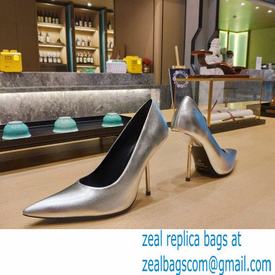 Balenciaga Heel 10cm Pointed toe Pumps Silver 2022 - Click Image to Close