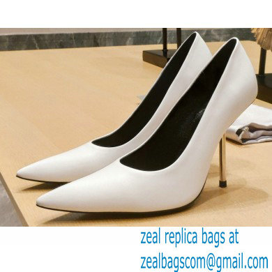 Balenciaga Heel 10cm Pointed toe Pumps White 2022 - Click Image to Close