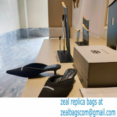 Balenciaga Heel 4cm Knife 2.0 Knit Mules Black 2022