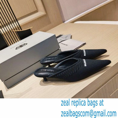 Balenciaga Heel 4cm Knife 2.0 Knit Mules Black 2022