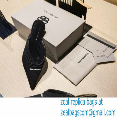 Balenciaga Heel 4cm Knife 2.0 Knit Mules Black 2022 - Click Image to Close