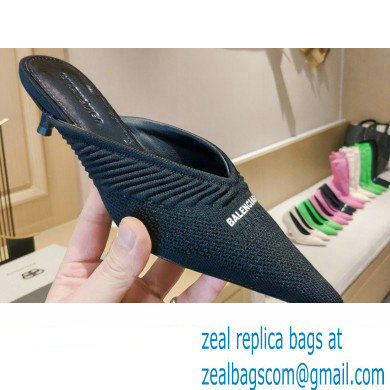 Balenciaga Heel 4cm Knife 2.0 Knit Mules Black 2022
