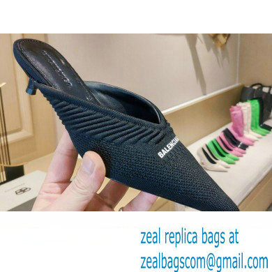 Balenciaga Heel 4cm Knife 2.0 Knit Mules Black 2022 - Click Image to Close