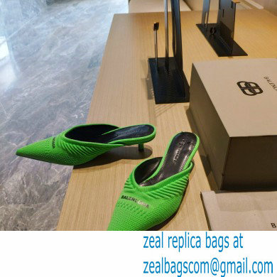 Balenciaga Heel 4cm Knife 2.0 Knit Mules Green 2022