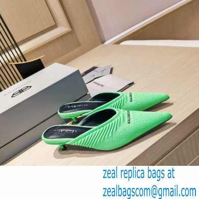Balenciaga Heel 4cm Knife 2.0 Knit Mules Green 2022 - Click Image to Close