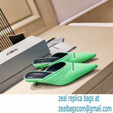 Balenciaga Heel 4cm Knife 2.0 Knit Mules Green 2022