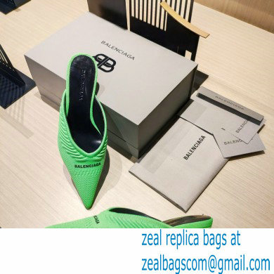 Balenciaga Heel 4cm Knife 2.0 Knit Mules Green 2022 - Click Image to Close