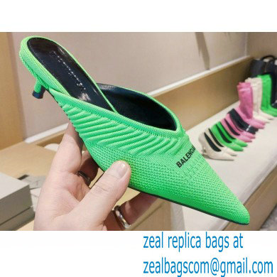 Balenciaga Heel 4cm Knife 2.0 Knit Mules Green 2022 - Click Image to Close