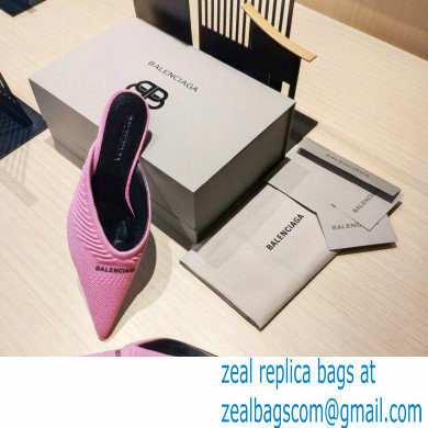 Balenciaga Heel 4cm Knife 2.0 Knit Mules Pink 2022