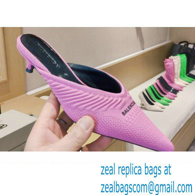 Balenciaga Heel 4cm Knife 2.0 Knit Mules Pink 2022