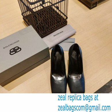 Balenciaga Heel 8.5cm Void d'Orsay Pumps Leather Black 2022