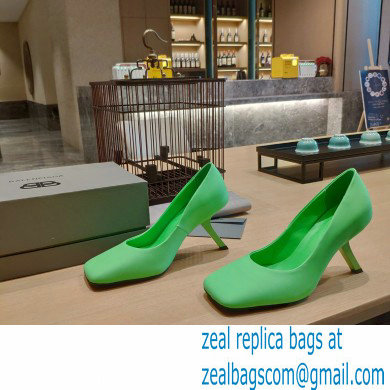 Balenciaga Heel 8.5cm Void d'Orsay Pumps Leather Green 2022 - Click Image to Close