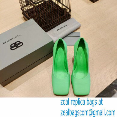 Balenciaga Heel 8.5cm Void d'Orsay Pumps Leather Green 2022 - Click Image to Close