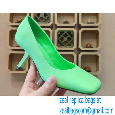 Balenciaga Heel 8.5cm Void d'Orsay Pumps Leather Green 2022 - Click Image to Close