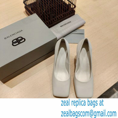 Balenciaga Heel 8.5cm Void d'Orsay Pumps Leather White 2022