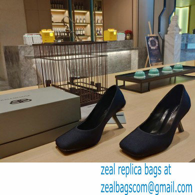 Balenciaga Heel 8.5cm Void d'Orsay Pumps Satin Black 2022 - Click Image to Close