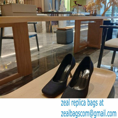 Balenciaga Heel 8.5cm Void d'Orsay Pumps Satin Black 2022 - Click Image to Close