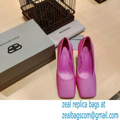 Balenciaga Heel 8.5cm Void d'Orsay Pumps Satin Fuchisa 2022