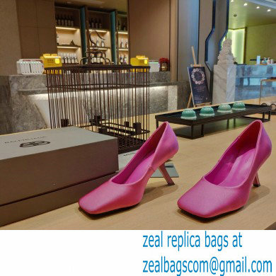 Balenciaga Heel 8.5cm Void d'Orsay Pumps Satin Fuchisa 2022 - Click Image to Close