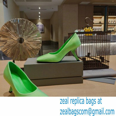 Balenciaga Heel 8.5cm Void d'Orsay Pumps Satin Green 2022 - Click Image to Close