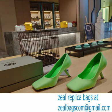 Balenciaga Heel 8.5cm Void d'Orsay Pumps Satin Green 2022 - Click Image to Close