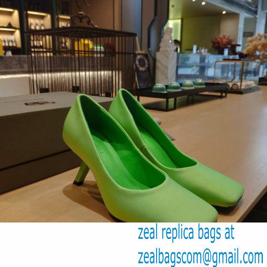 Balenciaga Heel 8.5cm Void d'Orsay Pumps Satin Green 2022 - Click Image to Close