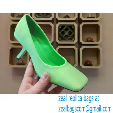 Balenciaga Heel 8.5cm Void d'Orsay Pumps Satin Green 2022