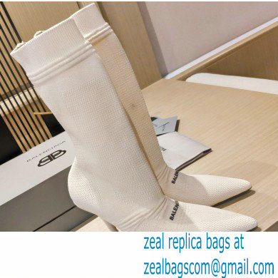 Balenciaga Heel 9cm Knife 2.0 Knit Bootie Ankle Boots Beige 2022