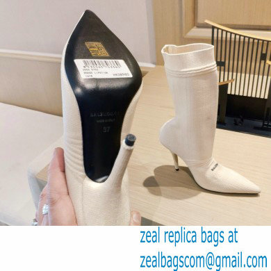 Balenciaga Heel 9cm Knife 2.0 Knit Bootie Ankle Boots Beige 2022 - Click Image to Close