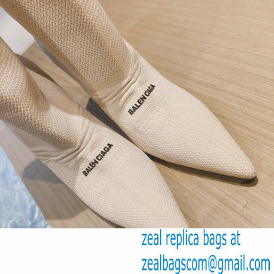 Balenciaga Heel 9cm Knife 2.0 Knit Bootie Ankle Boots Beige 2022 - Click Image to Close