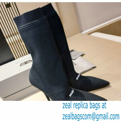 Balenciaga Heel 9cm Knife 2.0 Knit Bootie Ankle Boots Black 2022