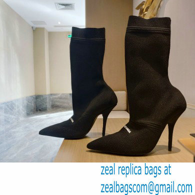 Balenciaga Heel 9cm Knife 2.0 Knit Bootie Ankle Boots Black 2022 - Click Image to Close