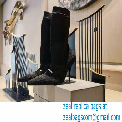 Balenciaga Heel 9cm Knife 2.0 Knit Bootie Ankle Boots Black 2022 - Click Image to Close