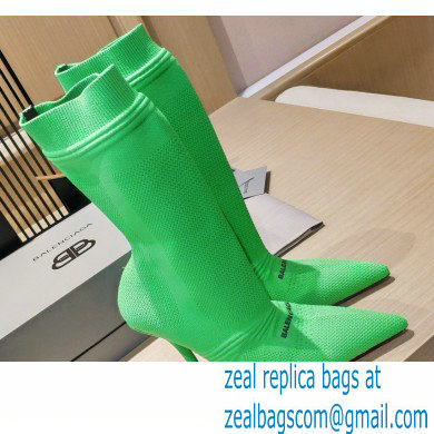 Balenciaga Heel 9cm Knife 2.0 Knit Bootie Ankle Boots Green 2022