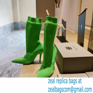 Balenciaga Heel 9cm Knife 2.0 Knit Bootie Ankle Boots Green 2022 - Click Image to Close