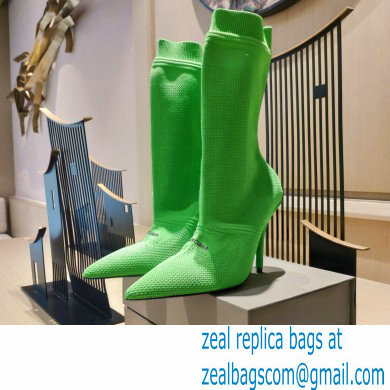 Balenciaga Heel 9cm Knife 2.0 Knit Bootie Ankle Boots Green 2022