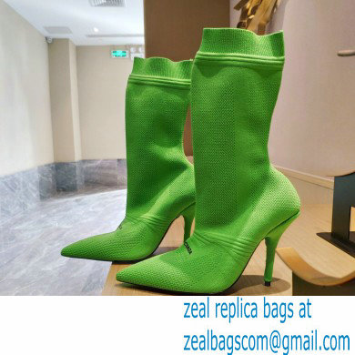 Balenciaga Heel 9cm Knife 2.0 Knit Bootie Ankle Boots Green 2022