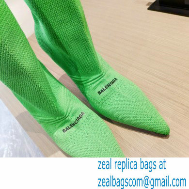 Balenciaga Heel 9cm Knife 2.0 Knit Bootie Ankle Boots Green 2022