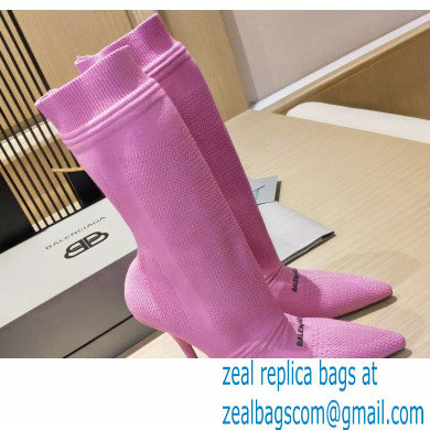 Balenciaga Heel 9cm Knife 2.0 Knit Bootie Ankle Boots Pink 2022