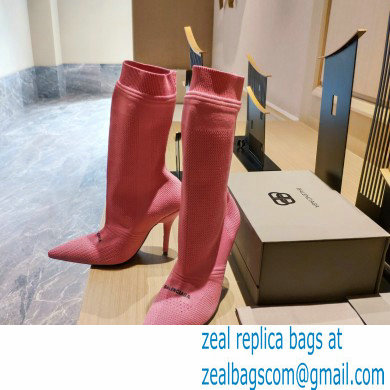 Balenciaga Heel 9cm Knife 2.0 Knit Bootie Ankle Boots Pink 2022 - Click Image to Close