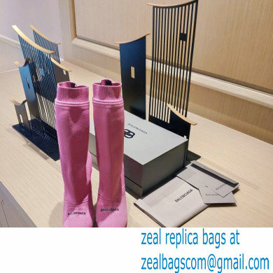 Balenciaga Heel 9cm Knife 2.0 Knit Bootie Ankle Boots Pink 2022 - Click Image to Close