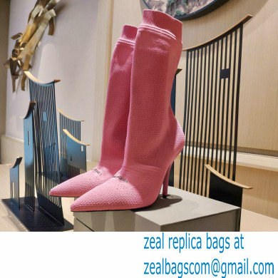 Balenciaga Heel 9cm Knife 2.0 Knit Bootie Ankle Boots Pink 2022