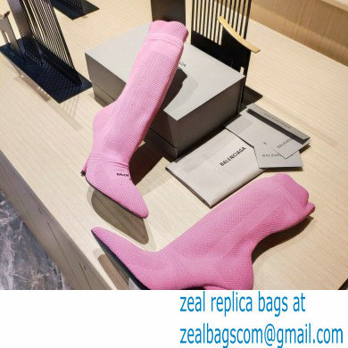 Balenciaga Heel 9cm Knife 2.0 Knit Bootie Ankle Boots Pink 2022