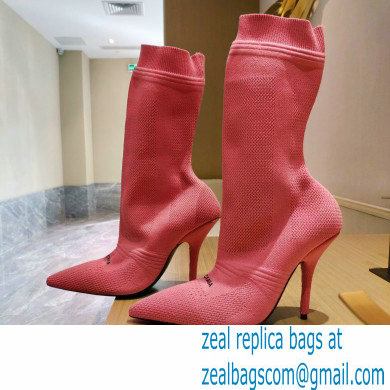 Balenciaga Heel 9cm Knife 2.0 Knit Bootie Ankle Boots Pink 2022