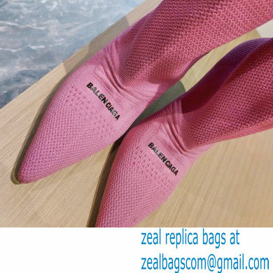 Balenciaga Heel 9cm Knife 2.0 Knit Bootie Ankle Boots Pink 2022